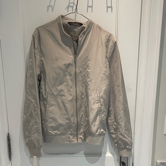 Zara Man Light Tan Bomber Jacket 👵MT - Picture 1 of 8